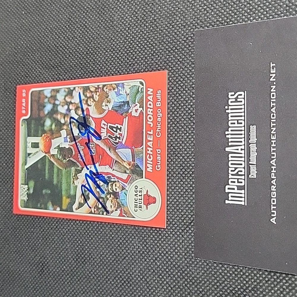 Michael jordan autographed rookie card 1985 star card Inpersonauthentication.net